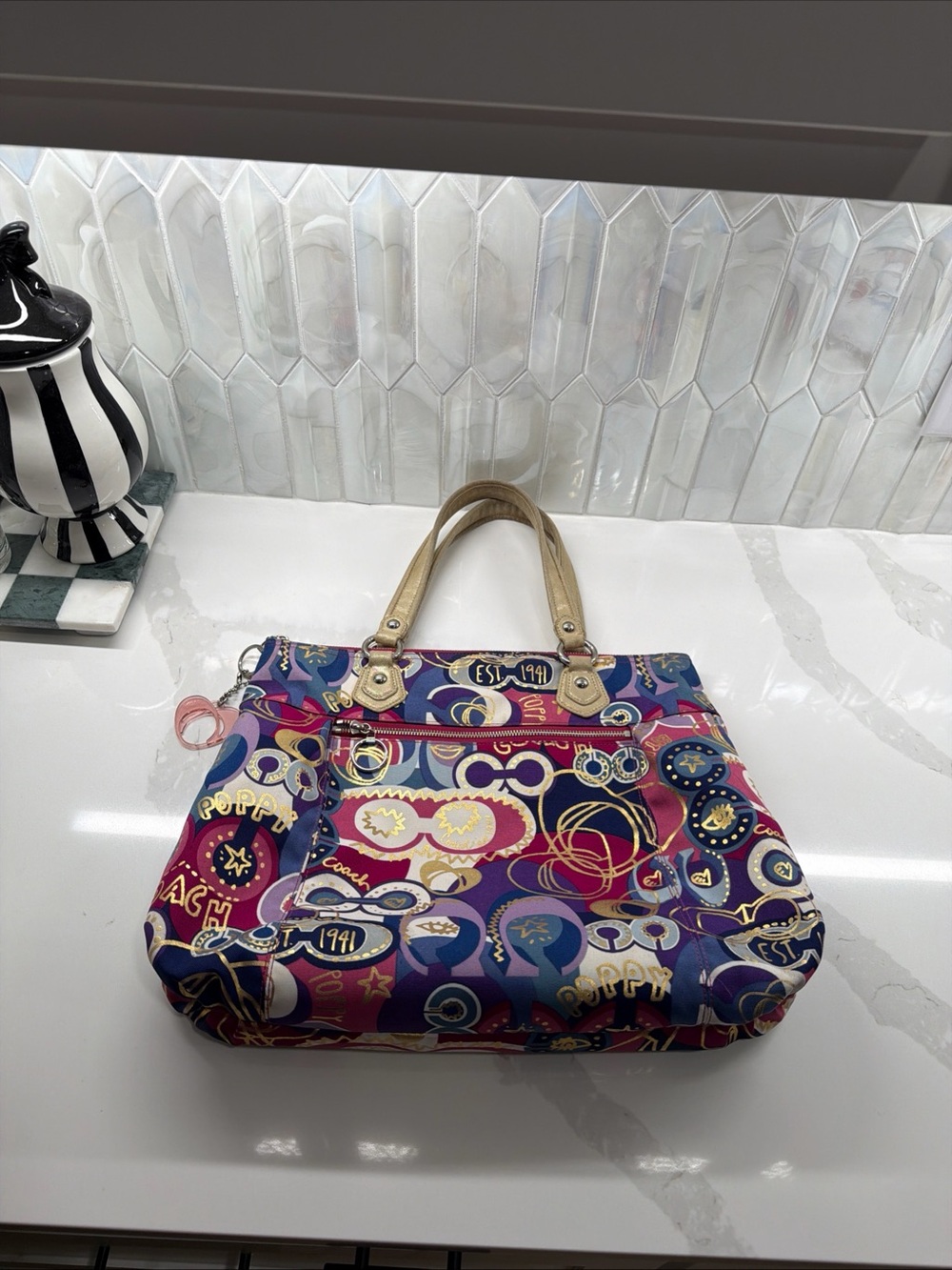 Coach Poppy Purple and Pink Handbag